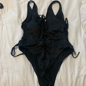 Lace up cheeky one piece